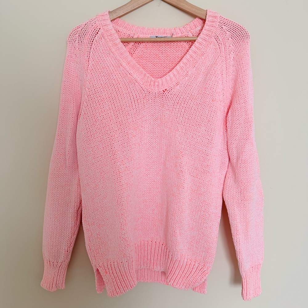 T by Alexander Wang Light Pink V-Neck Sweater